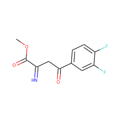 COC(=O)C(=N)CC(=O)c1ccc(F)c(F)c1 ZINC000013803794