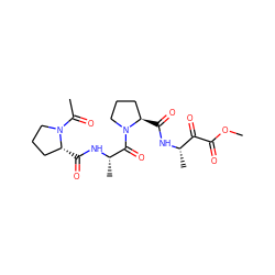 COC(=O)C(=O)[C@H](C)NC(=O)[C@@H]1CCCN1C(=O)[C@H](C)NC(=O)[C@@H]1CCCN1C(C)=O ZINC000027325279