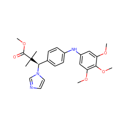 COC(=O)C(C)(C)[C@@H](c1ccc(Nc2cc(OC)c(OC)c(OC)c2)cc1)n1ccnc1 ZINC000095562828