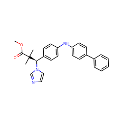 COC(=O)C(C)(C)[C@@H](c1ccc(Nc2ccc(-c3ccccc3)cc2)cc1)n1ccnc1 ZINC000071316525