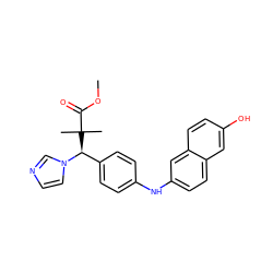 COC(=O)C(C)(C)[C@@H](c1ccc(Nc2ccc3cc(O)ccc3c2)cc1)n1ccnc1 ZINC000071329471