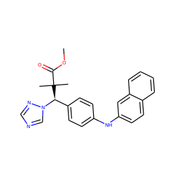 COC(=O)C(C)(C)[C@@H](c1ccc(Nc2ccc3ccccc3c2)cc1)n1cncn1 ZINC000068153323