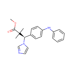 COC(=O)C(C)(C)[C@@H](c1ccc(Nc2ccccc2)cc1)n1ccnc1 ZINC000071319186