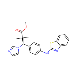 COC(=O)C(C)(C)[C@@H](c1ccc(Nc2nc3ccccc3s2)cc1)n1ccnc1 ZINC000071329118