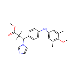 COC(=O)C(C)(C)[C@H](c1ccc(Nc2cc(C)c(OC)c(C)c2)cc1)n1ccnc1 ZINC000095560080