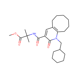 COC(=O)C(C)(C)NC(=O)c1cc2c(n(CC3CCCCC3)c1=O)CCCCCC2 ZINC000038268665