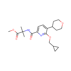 COC(=O)C(C)(C)NC(=O)c1ccc(C2CCOCC2)c(OCC2CC2)n1 ZINC000150076427