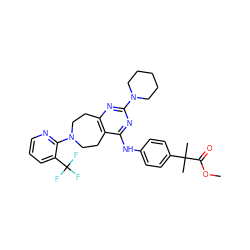 COC(=O)C(C)(C)c1ccc(Nc2nc(N3CCCCC3)nc3c2CCN(c2ncccc2C(F)(F)F)CC3)cc1 ZINC000144483498