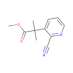 COC(=O)C(C)(C)c1cccnc1C#N ZINC000061931277