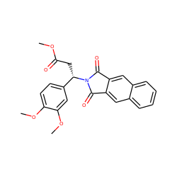 COC(=O)C[C@@H](c1ccc(OC)c(OC)c1)N1C(=O)c2cc3ccccc3cc2C1=O ZINC000013757425