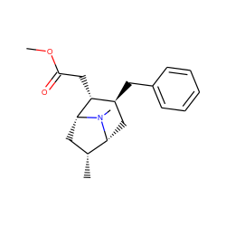 COC(=O)C[C@@H]1[C@@H](Cc2ccccc2)C[C@@H]2[C@H](C)C[C@H]1N2C ZINC000013776435