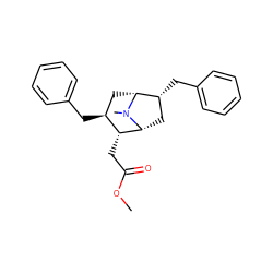 COC(=O)C[C@@H]1[C@@H](Cc2ccccc2)C[C@@H]2[C@H](Cc3ccccc3)C[C@H]1N2C ZINC000013776443