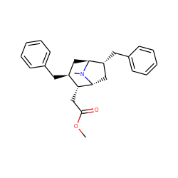 COC(=O)C[C@@H]1[C@@H](Cc2ccccc2)C[C@H]2[C@H](Cc3ccccc3)C[C@H]1N2C ZINC000169307671