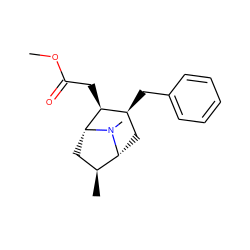 COC(=O)C[C@H]1[C@@H](Cc2ccccc2)C[C@@H]2[C@@H](C)C[C@H]1N2C ZINC000013776445