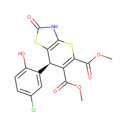 COC(=O)C1=C(C(=O)OC)[C@@H](c2cc(Cl)ccc2O)c2sc(=O)[nH]c2S1 ZINC000009185121