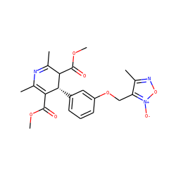 COC(=O)C1=C(C)N=C(C)C(C(=O)OC)[C@@H]1c1cccc(OCc2c(C)no[n+]2[O-])c1 ZINC000100049486