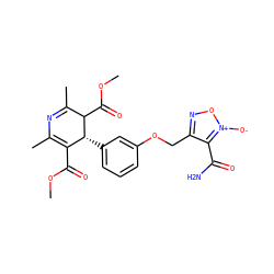 COC(=O)C1=C(C)N=C(C)C(C(=O)OC)[C@@H]1c1cccc(OCc2no[n+]([O-])c2C(N)=O)c1 ZINC000027621465