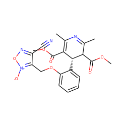 COC(=O)C1=C(C)N=C(C)C(C(=O)OC)[C@@H]1c1ccccc1OCc1c(C#N)no[n+]1[O-] ZINC000027620005