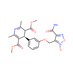 COC(=O)C1=C(C)N=C(C)C(C(=O)OC)[C@H]1c1cccc(OCc2c(C(N)=O)no[n+]2[O-])c1 ZINC000027623217