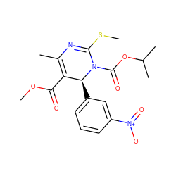 COC(=O)C1=C(C)N=C(SC)N(C(=O)OC(C)C)[C@H]1c1cccc([N+](=O)[O-])c1 ZINC000096272057