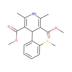 COC(=O)C1=C(C)NC(C)=C(C(=O)OC)C1c1ccccc1SC ZINC000034329820