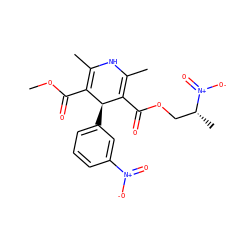 COC(=O)C1=C(C)NC(C)=C(C(=O)OC[C@@H](C)[N+](=O)[O-])[C@H]1c1cccc([N+](=O)[O-])c1 ZINC000049089484