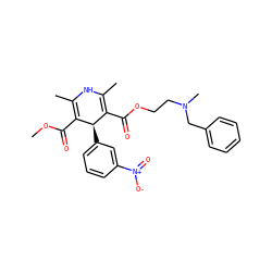 COC(=O)C1=C(C)NC(C)=C(C(=O)OCCN(C)Cc2ccccc2)[C@H]1c1cccc([N+](=O)[O-])c1 ZINC000084400879