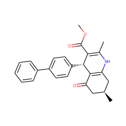 COC(=O)C1=C(C)NC2=C(C(=O)C[C@H](C)C2)[C@@H]1c1ccc(-c2ccccc2)cc1 ZINC000095572296