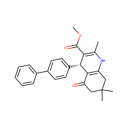 COC(=O)C1=C(C)NC2=C(C(=O)CC(C)(C)C2)[C@@H]1c1ccc(-c2ccccc2)cc1 ZINC000019229053