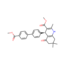 COC(=O)C1=C(C)NC2=C(C(=O)CC(C)(C)C2)[C@H]1c1ccc(-c2ccc(C(=O)OC)cc2)cc1 ZINC000095576836