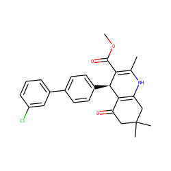 COC(=O)C1=C(C)NC2=C(C(=O)CC(C)(C)C2)[C@H]1c1ccc(-c2cccc(Cl)c2)cc1 ZINC000095572715