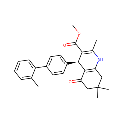 COC(=O)C1=C(C)NC2=C(C(=O)CC(C)(C)C2)[C@H]1c1ccc(-c2ccccc2C)cc1 ZINC000095575772