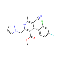 COC(=O)C1=C(Cn2cccn2)NC(C)=C(C#N)[C@@H]1c1ccc(F)cc1Cl ZINC000058582624