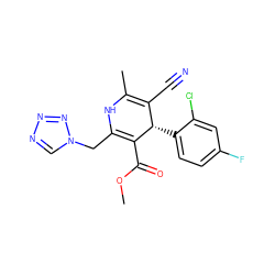 COC(=O)C1=C(Cn2cnnn2)NC(C)=C(C#N)[C@@H]1c1ccc(F)cc1Cl ZINC000058568952