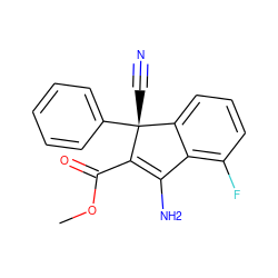 COC(=O)C1=C(N)c2c(F)cccc2[C@@]1(C#N)c1ccccc1 ZINC000000169923