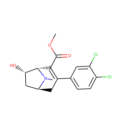 COC(=O)C1=C(c2ccc(Cl)c(Cl)c2)C[C@H]2C[C@H](O)[C@H]1N2C ZINC000100891285