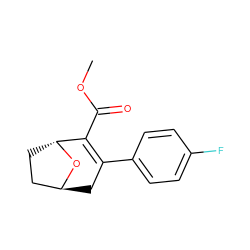 COC(=O)C1=C(c2ccc(F)cc2)C[C@H]2CC[C@H]1O2 ZINC000101024798