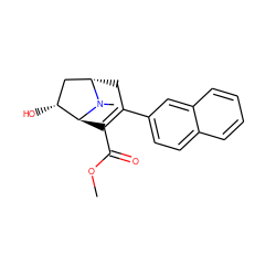 COC(=O)C1=C(c2ccc3ccccc3c2)C[C@H]2C[C@@H](O)[C@H]1N2C ZINC000100891279