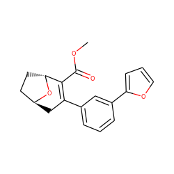 COC(=O)C1=C(c2cccc(-c3ccco3)c2)C[C@H]2CC[C@H]1O2 ZINC000101501219