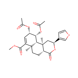COC(=O)C1=C[C@H](OC(C)=O)[C@H](OC(C)=O)[C@H]2[C@@]1(C)CC[C@H]1C(=O)O[C@H](c3ccoc3)C[C@@]12C ZINC000013607525