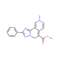 COC(=O)C1=C2C=CN(C)C=C2c2nc(-c3ccccc3)nn2C1 ZINC000005343158