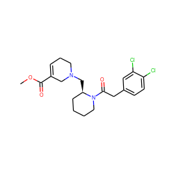 COC(=O)C1=CCCN(C[C@@H]2CCCCN2C(=O)Cc2ccc(Cl)c(Cl)c2)C1 ZINC000013449228