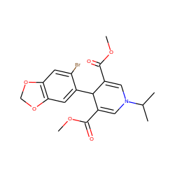 COC(=O)C1=CN(C(C)C)C=C(C(=O)OC)C1c1cc2c(cc1Br)OCO2 ZINC000002796902