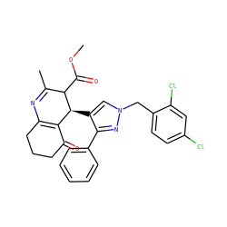 COC(=O)C1C(C)=NC2=C(C(=O)CCC2)[C@@H]1c1cn(Cc2ccc(Cl)cc2Cl)nc1-c1ccccc1 ZINC000101961255