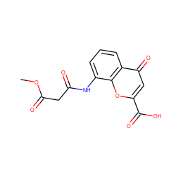 COC(=O)CC(=O)Nc1cccc2c(=O)cc(C(=O)O)oc12 ZINC000096271907