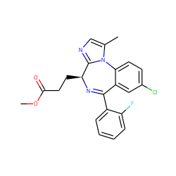 COC(=O)CC[C@@H]1N=C(c2ccccc2F)c2cc(Cl)ccc2-n2c(C)cnc21 ZINC000003927448