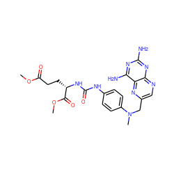 COC(=O)CC[C@H](NC(=O)Nc1ccc(N(C)Cc2cnc3nc(N)nc(N)c3n2)cc1)C(=O)OC ZINC000169320013