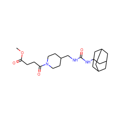 COC(=O)CCC(=O)N1CCC(CNC(=O)NC23CC4CC(CC(C4)C2)C3)CC1 ZINC000036330694