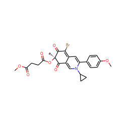 COC(=O)CCC(=O)O[C@]1(C)C(=O)C2=CN(C3CC3)C(c3ccc(OC)cc3)=CC2=C(Br)C1=O ZINC000017654272