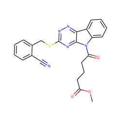 COC(=O)CCCC(=O)n1c2ccccc2c2nnc(SCc3ccccc3C#N)nc21 ZINC000205098048